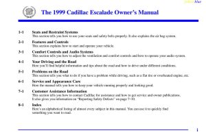 1999 Cadillac Escalade Bedienungsanleitung