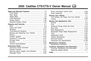 2005 Cadillac Cts Bedienungsanleitung