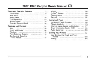 2007 GMC Canyon Bedienungsanleitung