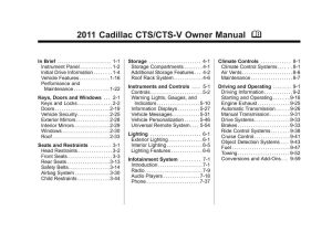 2011 Cadillac Cts Bedienungsanleitung