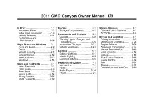 2011 GMC Canyon Bedienungsanleitung